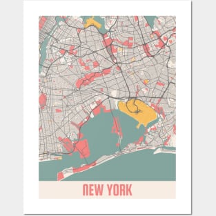 New York - United States Chalk City Map Posters and Art